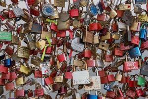 salzburg love keylocks bridge in winter photo