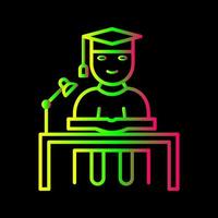 Unique Studying on Desk Vector Icon