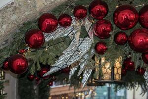 Xmas tree street decoration in Salzburg Austria photo