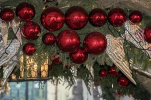 Xmas tree street decoration in Salzburg Austria photo