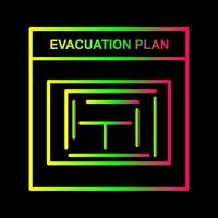 icono de vector de plan de evacuación