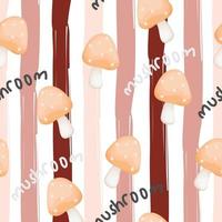 Vector simple mushroom seamless pattern design for textile