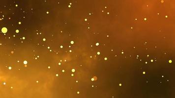 Gold Partikel abstrakt Hintergrund mit leuchtenden golden schwebend Staub Partikel Fackel Bokeh Star video
