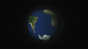 Animation of Earth seen from space, the globe spinning on satellite view on dark background. video