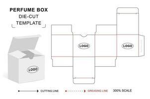 Perfume box die cut template vector