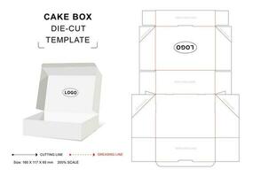 Cake box die cut template vector