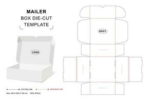 Mailer box die cut template vector