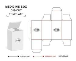 Medicine box die cut template vector