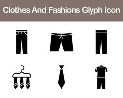 Clothes And Fashions Vector Icon Set