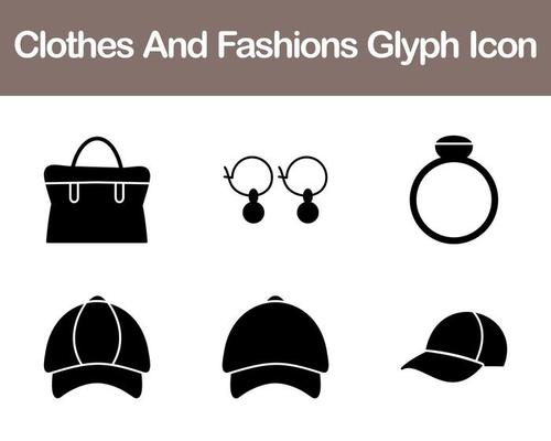 Clothes And Fashions Vector Icon Set