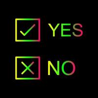 Yes No Option Vector Icon