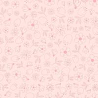 Floral seamless pattern in linear style . Simple Abstract hand drawn flowers of various shapes and scribbles. Vector. vector