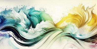 Watercolor texture waves soft colorw wavy background photo