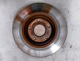 close up photo of car disc brake rotor, car front braking system