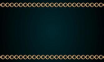 Decorative frame Elegant for design in Islamic style, place for text. golden border and green background. vector