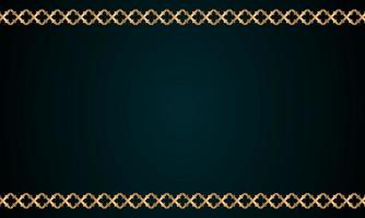 Decorative frame Elegant for design in Islamic style, place for text. golden border and green background. vector