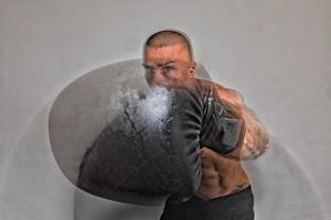 male boxer european while training photo