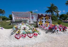 Colorful tombs of Tonga, Polynesia tropical paradise photo