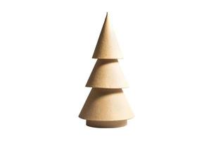 6662 Beige wooden christmas tree decor isolated on a transparent background photo