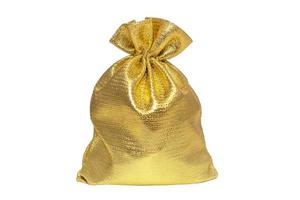 6808 Gold christmas gift pouch isolated on a transparent background photo