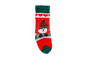 6601 Red christmas sock isolated on a transparent background photo