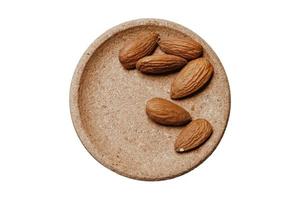 5209 Plate with walnuts isolated on a transparent background photo