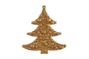 6941 Gold christmas tree isolated on a transparent background photo
