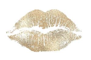 7516 Gold lips isolated on a transparent background photo