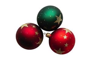 4972 Green and red christmas balls decoration isolated on a transparent background photo