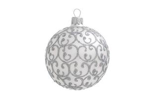 6825 White christmas balls isolated on a transparent background photo