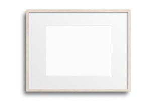 112 Beige lanscape picture frame mockup isolated on a transparent background photo