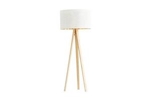 12 White floor lamp with wooden legs isolated on a transparent background photo