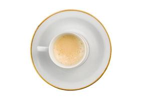 2766 White plate and cup of coffee isolated on a transparent background photo