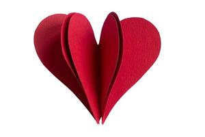 1534 Red paper heart isolated on a transparent background photo