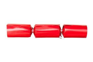 6722 Red christmas cracker isolated on a transparent background photo