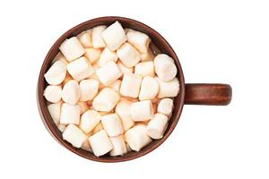 4690 Brown cup with marshmallows isolated on a transparent background photo