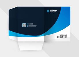 Business presentation folder template for corporate office with blue and black color vector