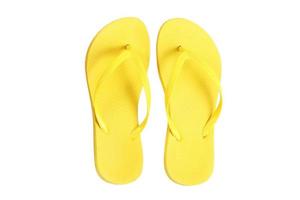 6285 Yellow flip flops isolated on a transparent background photo