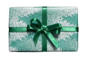 6481 Green gift box isolated on a transparent background photo