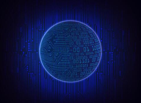 globo holográfico moderno sobre fondo de tecnología vector