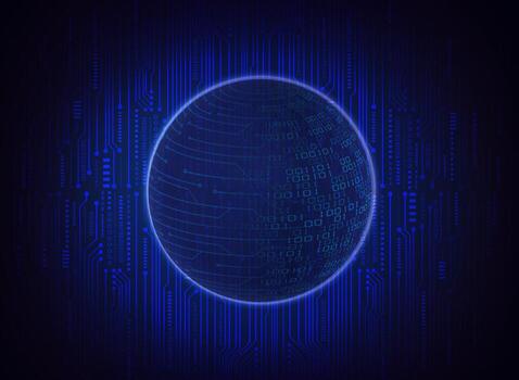 globo holográfico moderno sobre fondo de tecnología vector