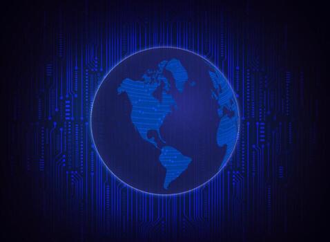 globo holográfico moderno sobre fondo de tecnología vector