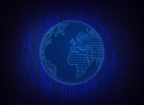 globo holográfico moderno sobre fondo de tecnología vector