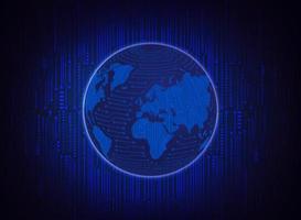 Modern Holographic Globe on Technology Background vector