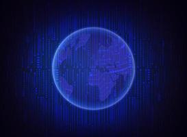 Modern Holographic Globe on Technology Background vector