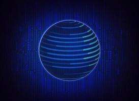 Modern Holographic Globe on Technology Background vector