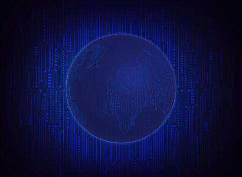 globo holográfico moderno sobre fondo de tecnología vector