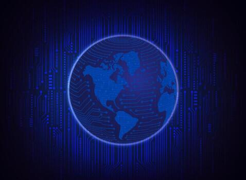 globo holográfico moderno sobre fondo de tecnología vector