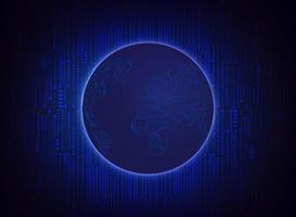 Modern Holographic Globe on Technology Background vector