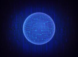 Modern Holographic Globe on Technology Background vector